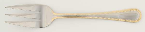Regal Pearl (Stainless, Gold Accent) Medium Solid Cold Meat Serving Fork