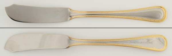 Regal Pearl (Stainless, Gold Accent) Flat Handle Master Butter Knife