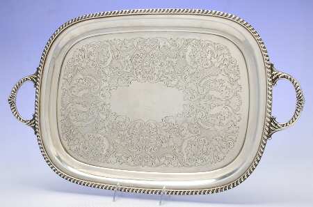 60lf (Silverplate, Hollowware) Large Silverplate Waiter Tray