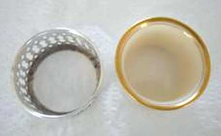 62 (Sterling, Hollowware) Individual Open Salt with Lenox Liner by Watrous