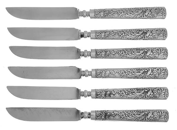 WAS221 (Silverplate) (Set of 6) Individual Solid Fruit Knife