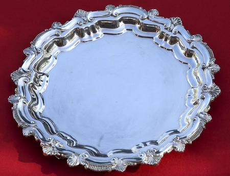 246 (Silverplate, Hollowware) 11" Round Tray by W & S Blackington Co