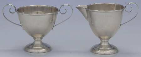 P3 (Sterling, Hollowware) Mini Creamer & Open Sugar by Watrous