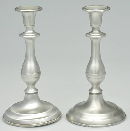 Pewter Candlesticks (Pewter, Hollowware) Pair of 9" Candlesticks
