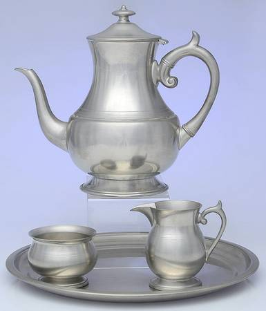 WOP4 (Pewter, Hollowware) 4 Pc Coffee Set (CP, CR, SUO, RT12)