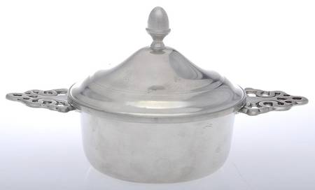 Pewter Hollowware Porringer with Lid