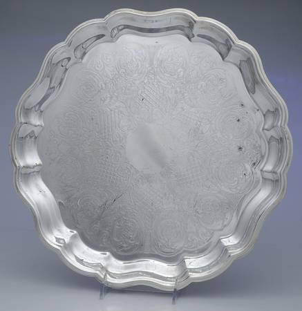 155 (Silverplate, Hollowware) 15" Round Tray by W & S Blackington Co