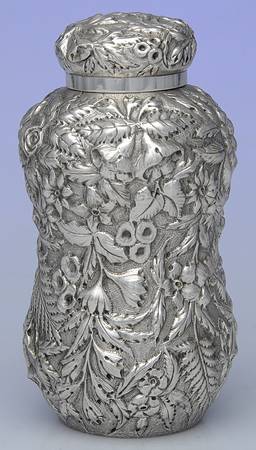 Repousse (Sterling, Hollowware) Tea Caddy & Lid