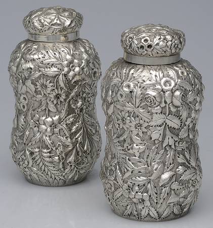 Repousse (Sterling, Hollowware) (Set of 2) Tea Caddy & Lid
