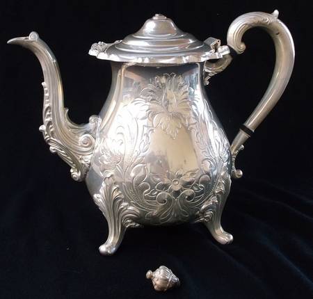 45 (Hand Chased, Silverplate, Hollowware) Teapot by W & S Blackington Co