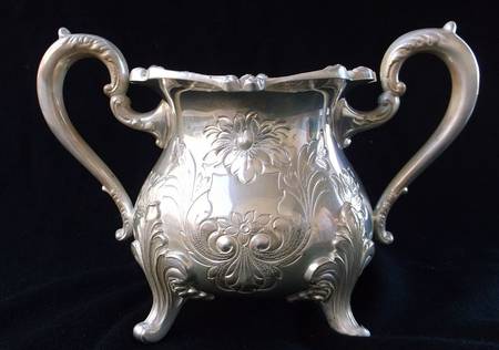 45 (Hand Chased, Silverplate, Hollowware) Sugar Bowl No Lid by W & S Blackington Co