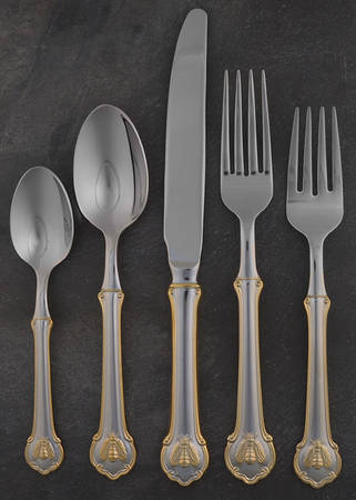 Gold Napoleon Bee (Stainless) 5 Piece Place Setting