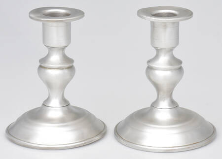 Pewter Candlesticks (Pewter, Hollowware) Pair of 5" Console Candleholders