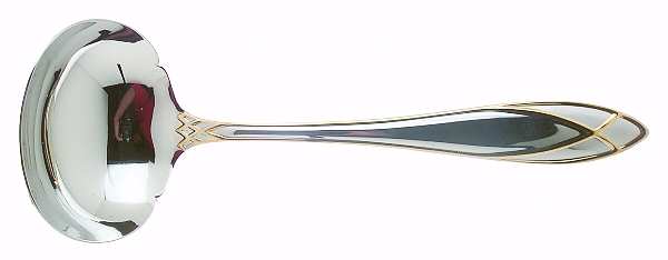 Alexandra (Stainless, Gold Accent) Solid Gravy Ladle