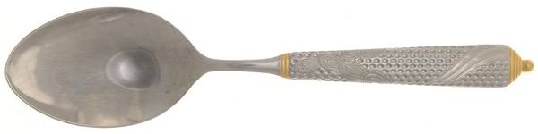 Byzantine (Stainless-Gold Accent) Solid Serving Spoon