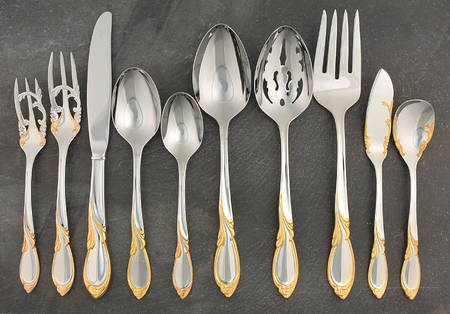 Cache (Stainless-Gold Accent) 45 Piece Starter Set