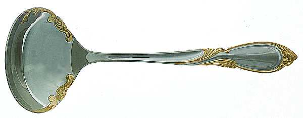 Cache (Stainless-Gold Accent) Solid Gravy Ladle