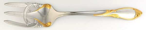 Cache (Stainless-Gold Accent) Solid Serving Fork