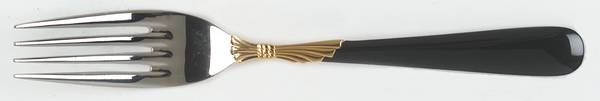 Lindi (Stainless-Black Handle-Gold Accent) Individual Salad Fork