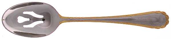 Tasha (Stainless, Gold Accent) Pierced Tablespoon (Serving Spoon)