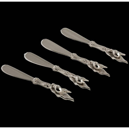 Oliviera Stainless Flatware Cheese Spreader with Stainless Blade by Carmel Ceramica Silv