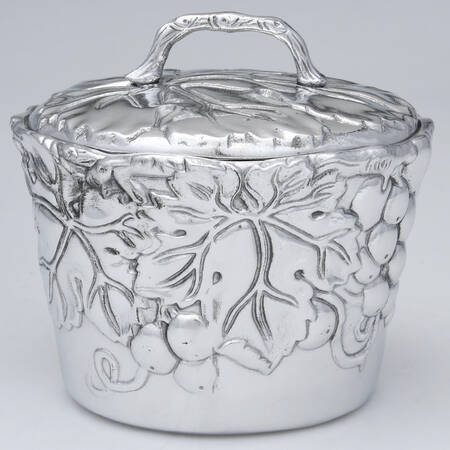 Grape (Aluminum, Hollowware) Round Butter Tub & Lid