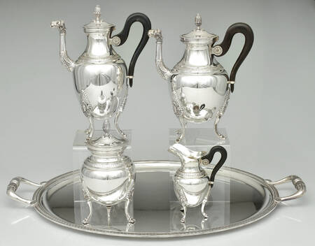 Malmaison-Beauharnais (Silverplate, Hollowware) (5 Pc) Tea Set (CPBH, TPBH, CRBH, PSUNH & PWTL)