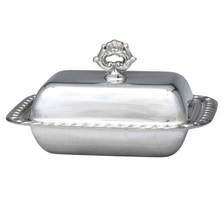 Silverplate Hollowware Rectangular Covered Butter by Canterbury Silversmith Inc.