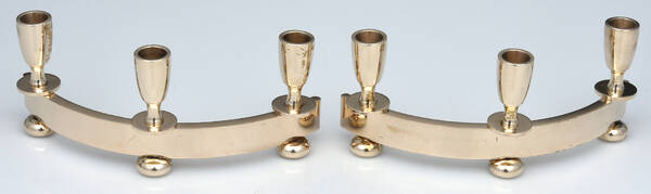 Regal (Dirigold, Hollowware) Pair of 3 Light Small Candelabra