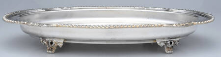 925F (Silverplate, Hollowware) 19" Footed Oblong Buffet Tray by English Silver Mfg Co.