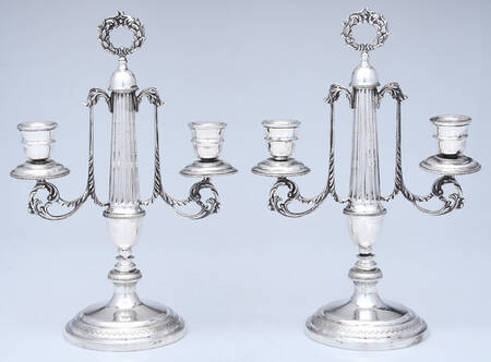 FGI1 (Hollowware) Pair of 11" 2 Light Candelabra