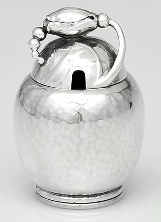 Blossom-2A (Sterling, Hollowware) Sterling Mustard Pot
