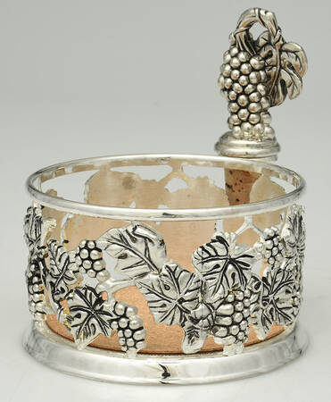 Grape (Silverplate, Hollowware) Wine Bottle Coaster & Stopper (WCO & WISTO)