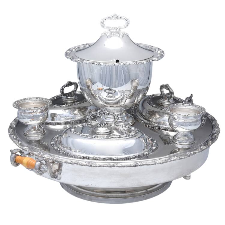 GSV1 (Silverplate, Hollowware) Bain Marie Lazy Susan by Gsc Silver