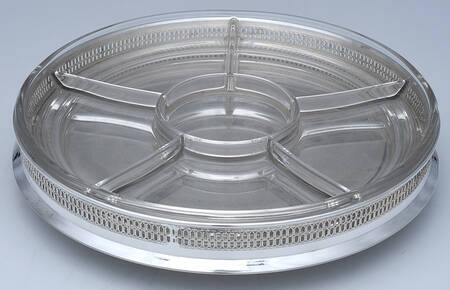Silverplate Hollowware Lazy Susan with Liner by Israel Freeman & Son Ltd