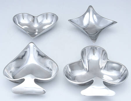 Aluminum Hollowware Snack Bowls - Set of 4 Motifs