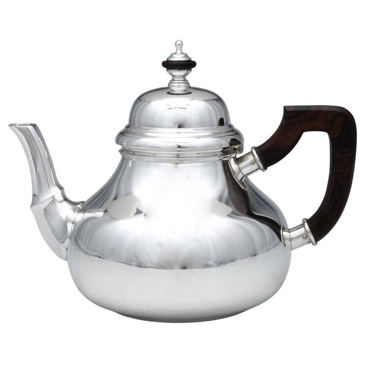JLR4 (Sterling, Hollowware) Brown Handle Teapot