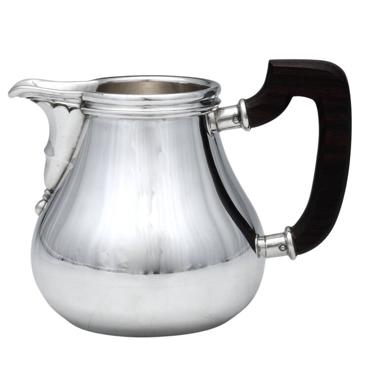 JLR4 (Sterling, Hollowware) Creamer with Brown Handle