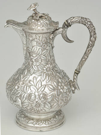 Repousse-Full Chased-Hand Chased Chocolate Pot