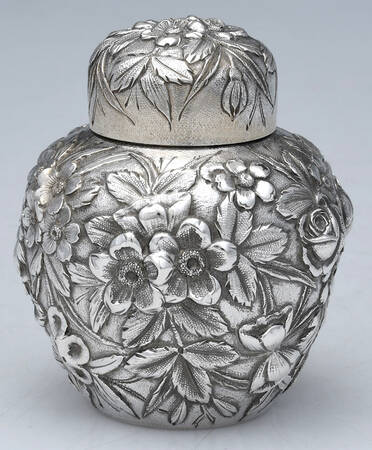 Repousse-Full Chased-Hand Chased Tea Caddy & Lid