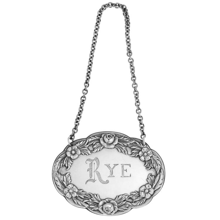 Repousse-Full Chased-Hand Chased Decanter Label
