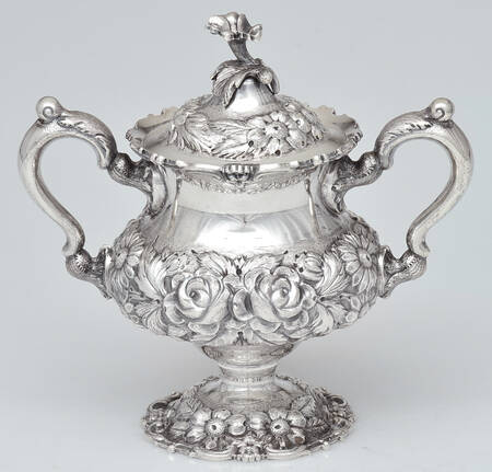 Stieff Rose (Sterling, 1892, Hollowware) Sugar Bowl & Lid