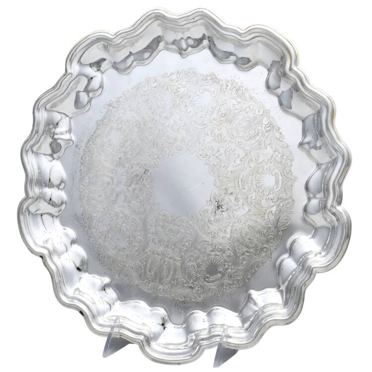 Silverplate Hollowware 11" Round Tray by Leonard Silver Mfg Co