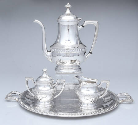 MVN1 (Silverplate, Hollowware) Coffee Set - 4 Piece (PCP, PCR, PSU, PWTS) by Modern Silver Mfg Co