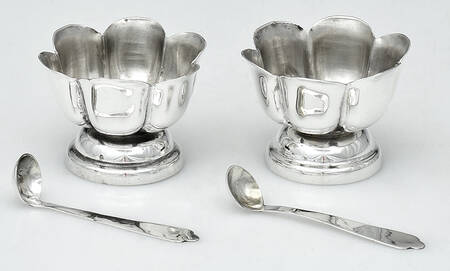 Sterling Hollowware (Set of 2) Individual Open Salt by Sanborns (Mexico)