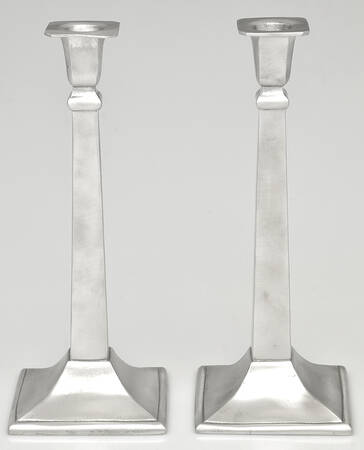 1224 (Pewter, Hollowware) Pair of 11" Candlesticks