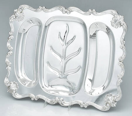 Victoria (Silverplate, Hollowware) Medium Plated 3-Part Platter by W & S Blackington Co