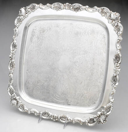 Baroque (Silverplate, Hollowware, Older) 16" Square Tray
