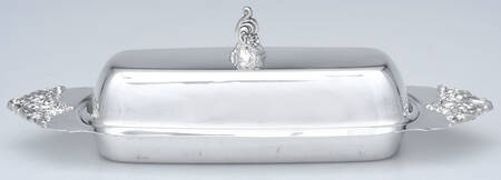 Baroque (Silverplate, Hollowware, Older) 1/4 Pound Covered Butter Dish