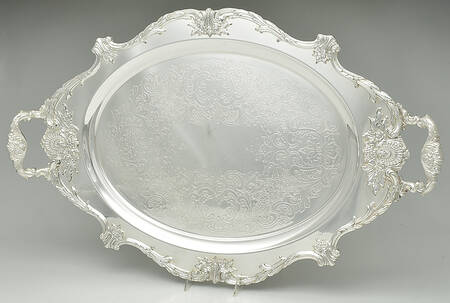 Christopher Wren (Silverplate, Hollowware) Large Footed Waiter Tray